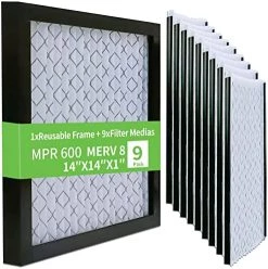 RSFDIYA Air Filter 14x14x1, 9 Pack AC Furnace Air Filters MERV8 MPR 600, 1x Reusable Frame+9 X Filter Medias, HVAC Filters, Deep Pleated Air Cleaner, Breathe Safer Home And Office Environments 16 RSFDIYA Air Filter 14x14x1, 9 Pack AC Furnace Air Filters MERV8 MPR 600, 1x Reusable Frame+9 X Filter Medias, HVAC Filters, Deep Pleated Air Cleaner, Breathe Safer Home And Office Environments -Air Filter Sales 51ikm1l8EIL. AC
