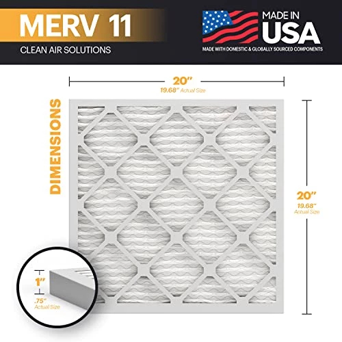 BNX 20x20x1 MERV 11 Air Filter 1 Pack - MADE IN USA - Electrostatic Pleated Air Conditioner HVAC AC Furnace Filters - Removes Dust, Mold, Pollen, Lint, Pet Dander, Smoke, Smog 4 BNX 20x20x1 MERV 11 Air Filter 1 Pack - MADE IN USA - Electrostatic Pleated Air Conditioner HVAC AC Furnace Filters - Removes Dust, Mold, Pollen, Lint, Pet Dander, Smoke, Smog - Image 2