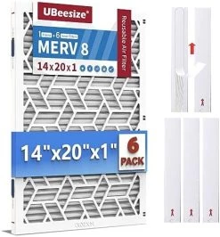UBeesize Reusable 14x20x1 Air Filter,Upgrade AC/HVAC/Furnace Filter,MERV 8,MPR 700,Easy To Close/Open,1xReusable ABS Frame+6xReplaceable Filter(Actual Size: 13.78"x19.69"x0.95") 22 UBeesize Reusable 14x20x1 Air Filter,Upgrade AC/HVAC/Furnace Filter,MERV 8,MPR 700,Easy To Close/Open,1xReusable ABS Frame+6xReplaceable Filter(Actual Size: 13.78"x19.69"x0.95") -Air Filter Sales 51q0ov31j4L. AC