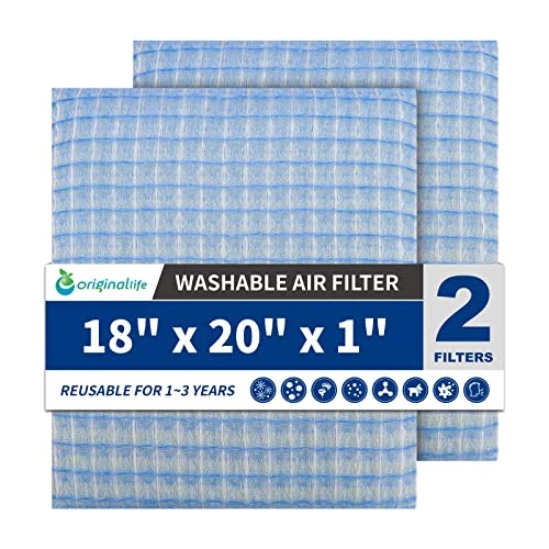 Originallife Washable Reusable HVAC | AC | Air Conditioner | Furnace Air Filter Replacement 18x20x1 MERV 8, 2-pack 3 Originallife Washable Reusable HVAC | AC | Air Conditioner | Furnace Air Filter Replacement 18x20x1 MERV 8, 2-pack