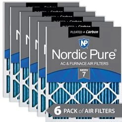 Nordic Pure 20x30x1 MERV 7 Pleated Plus Carbon AC Furnace Air Filters 6 Pack