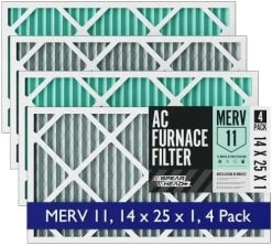 Spearhead [16x25x1, 4-PK] MERV 11 EPA-Registered Odor Defense HVAC AC Furnace Filter W/Rigid Frame, Clog-Free Design, Verified Efficiency & Quiet Filtration -Air Filter Sales 51r7nDRRL7L. AC