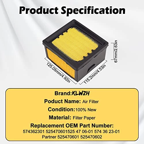 KLWZH 574362301 525470601 Air Filter For 525 47 06-01 574 36 23-01 Partner 525470601 525470602 K760 K770 Concrete Cut-Off Saw 6 KLWZH 574362301 525470601 Air Filter For 525 47 06-01 574 36 23-01 Partner 525470601 525470602 K760 K770 Concrete Cut-Off Saw - Image 4