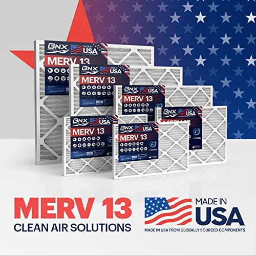 BNX TruFilter 20x25x1 MERV 13 (5-Pack) AC Furnace Air Filter - MADE IN USA - Electrostatic Pleated Air Conditioner HVAC AC Furnace Filters - Removes Pollen, Mold, Bacteria, Smoke 7 BNX TruFilter 20x25x1 MERV 13 (5-Pack) AC Furnace Air Filter - MADE IN USA - Electrostatic Pleated Air Conditioner HVAC AC Furnace Filters - Removes Pollen, Mold, Bacteria, Smoke - Image 5