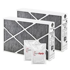 Lennox 16x25x5 Furnace Filter, X6672 Filter Replacement, Merv 16 Carbon Clean Filter Media With Homequip Disposal Bag 2-Pack (Actual Size: 15.8 X 24.8 X 4.3 Inches)