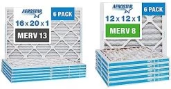 Aerostar 16x20x1 MERV 13 Pleated Air Filter, AC Furnace Air Filter, 6 Pack (Actual Size: 15 3/4"x 19 3/4" X 3/4") 13 Aerostar 16x20x1 MERV 13 Pleated Air Filter, AC Furnace Air Filter, 6 Pack (Actual Size: 15 3/4"x 19 3/4" X 3/4") -Air Filter Sales 51ucMVT0glL. AC
