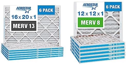 Aerostar 16x20x1 MERV 13 Pleated Air Filter, AC Furnace Air Filter, 6 Pack (Actual Size: 15 3/4"x 19 3/4" X 3/4") 8 Aerostar 16x20x1 MERV 13 Pleated Air Filter, AC Furnace Air Filter, 6 Pack (Actual Size: 15 3/4"x 19 3/4" X 3/4") - Image 6