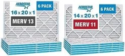Aerostar 16x20x1 MERV 13 Pleated Air Filter, AC Furnace Air Filter, 6 Pack (Actual Size: 15 3/4"x 19 3/4" X 3/4") 12 Aerostar 16x20x1 MERV 13 Pleated Air Filter, AC Furnace Air Filter, 6 Pack (Actual Size: 15 3/4"x 19 3/4" X 3/4") -Air Filter Sales 51voPpOXyYL. AC