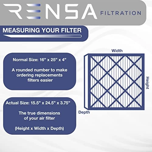 Rensa, Merv 11 Furnace Air Filter, HVAC Filter, Durable Beverage Board, 16x25x4, 2-pack, Made In USA, Traps Airborne Contaminants, Easy Installation, UL 900 Approved 3 Rensa, Merv 11 Furnace Air Filter, HVAC Filter, Durable Beverage Board, 16x25x4, 2-pack, Made In USA, Traps Airborne Contaminants, Easy Installation, UL 900 Approved