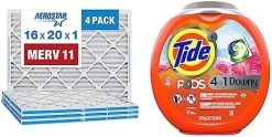 Aerostar 16x20x1 MERV 11 Pleated Air Filter, AC Furnace Air Filter, 4 Pack (Actual Size: 15 3/4"x19 3/4"x3/4") 15 Aerostar 16x20x1 MERV 11 Pleated Air Filter, AC Furnace Air Filter, 4 Pack (Actual Size: 15 3/4"x19 3/4"x3/4") -Air Filter Sales 51x0eHWY2eL. AC