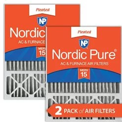 Nordic Pure 20x25x5 MERV 15 Pleated Honeywell Replacement AC Furnace Air Filters 2 Pack
