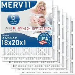 AIRX FILTERS WICKED CLEAN AIR. 18x20x1 Air Filter MERV 11 Electrostatic Pleated Air Conditioner Filter 6 Pack HVAC AC Furnace Filters
